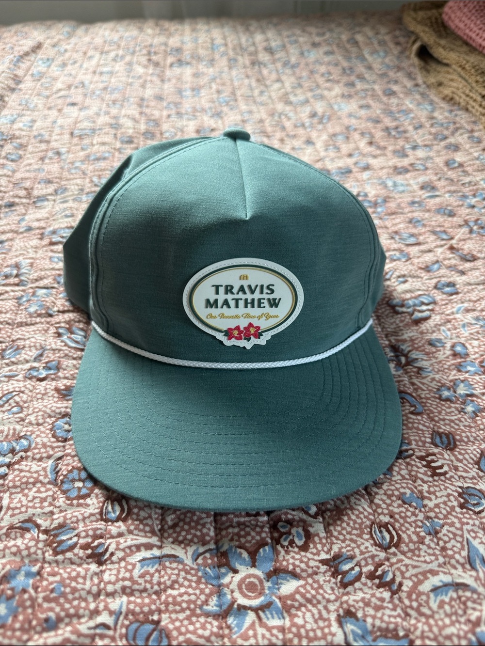 Travis Mathew Dark Green Rope-Trim Baseball Cap